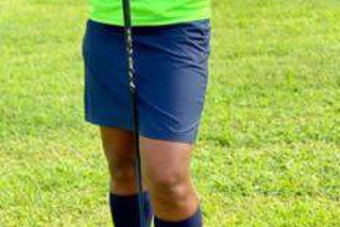 Sgt. Cynthia Maurice of the Nigerian Airforce during her PGAN sanctioned playing ability tests examination at HSD Golf Club Bayelsa [NAN]