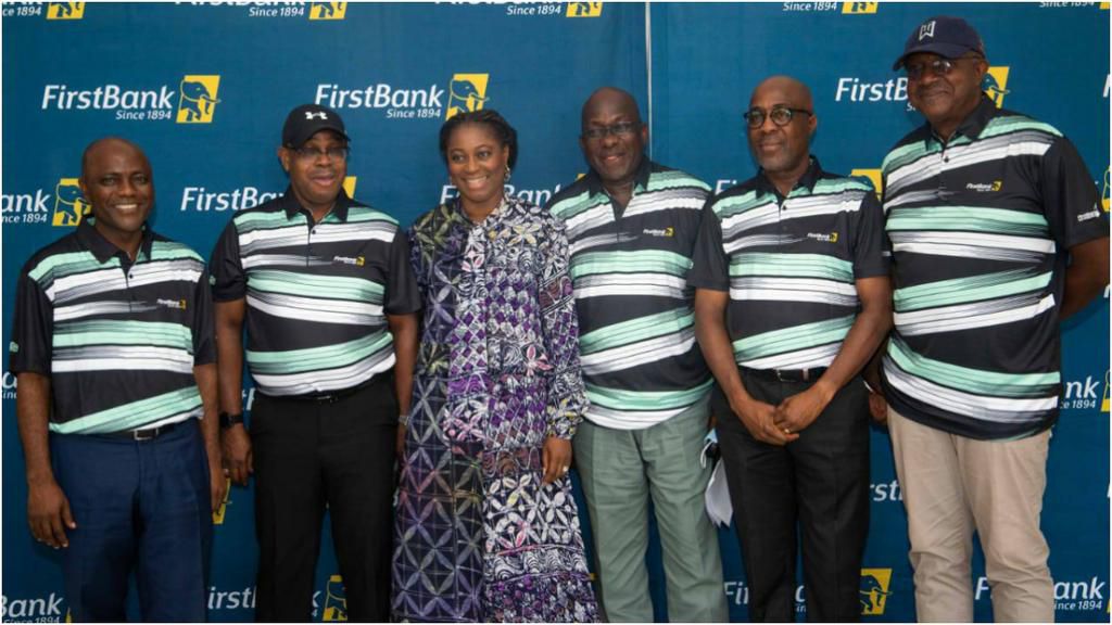 L-R: Olusegun Alebiosu, as Chief Risk Officer, FBN; Gbenga Shobo, Deputy Managing Director FBN; Folake Ani-Mumuney, Group Head, Marketing & Corporate Communications; Demola Mumuney, Chairman, Ikoyi Club 1938; Tunde Owolabi, Group Executive, Retail Bank...