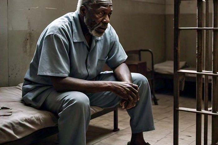 An old man in jail [Meta AI]