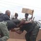 Police officers fighting in Lagos.