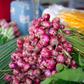 Bunches of red onion with scallions [Image Credit: Ian Panelo]