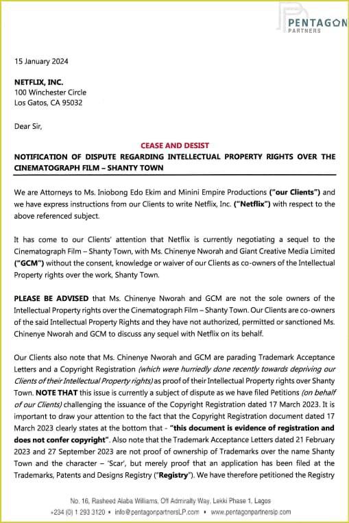 Legal documents of Ini Edo's petition against Chineye Nworah [The Nation]