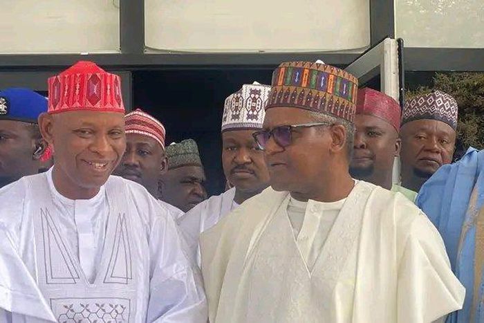Alhaji Aliko Dangote and Kano State Governor, Abba Kabir Yusuf [Twitter:@engr_baiwa]