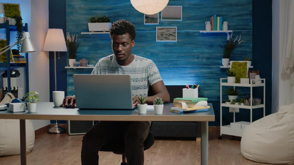 A man working remotely