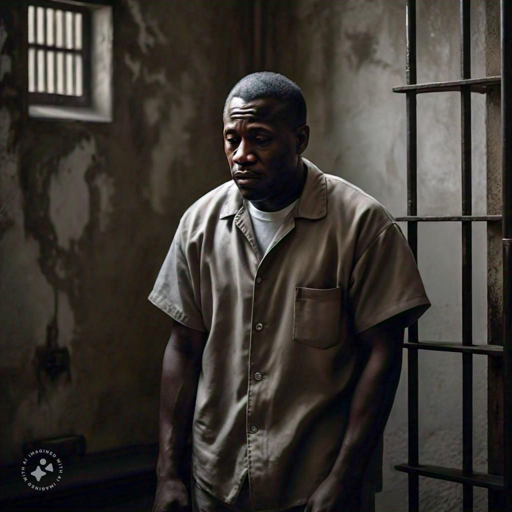 Man in a prison cell [Image generated by Meta AI]