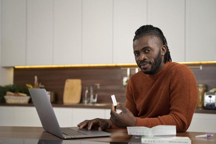 A man working remotely