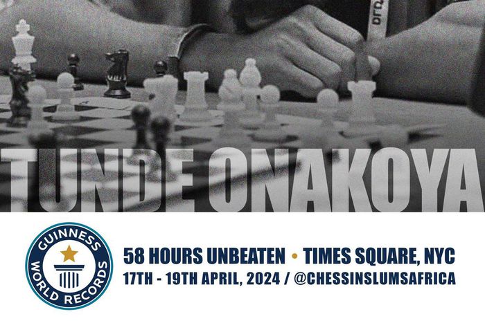 Tunde Onakoya is attempting to break the Guinness World Record for the longest time spent playing chess [Twitter]