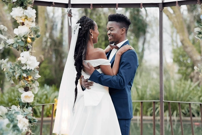 A couple during a wedding
