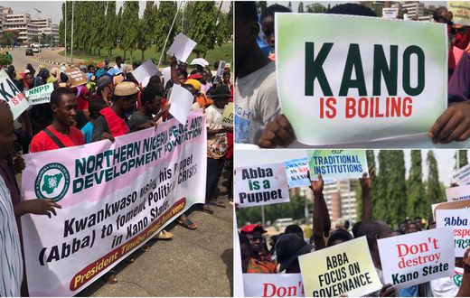 Protest at the entrance of the National Assembly in Abuja on Friday, May 24. [Facebook]