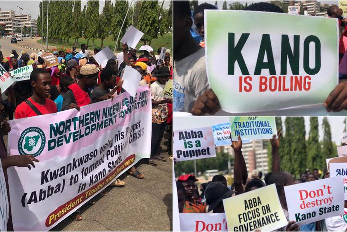 Protest at the entrance of the National Assembly in Abuja on Friday, May 24. [Facebook]