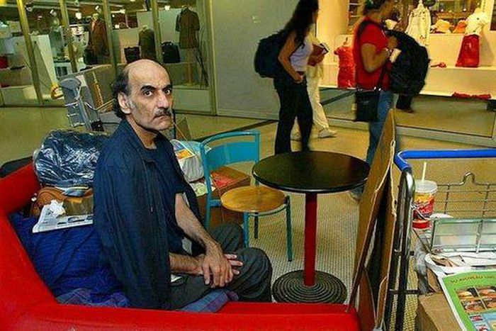 Mehran Karimi Nasseri lived in Terminal 1 of the Charles de Gaulle Airport for 18 years [Twitter/@sobore]