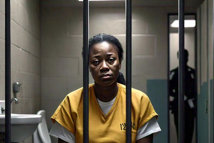 A woman in jail [Meta AI]