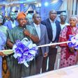 The SGF’s representative, Prof. Babatunde Bolaji, unveils new SLTV Satellite network in Abuja on Thursday. [NAN]