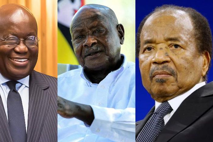 Nana Addo of Ghana, Yoweri Museveni of Uganda and Paul Biya of Cameroon (1)
