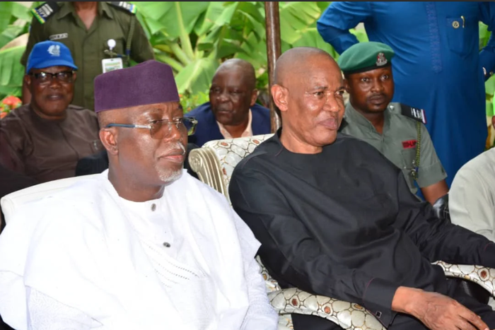 Gov. Lucky Aiyedatiwa and Chief Olusola Oke at Oke’s residence [NAN]