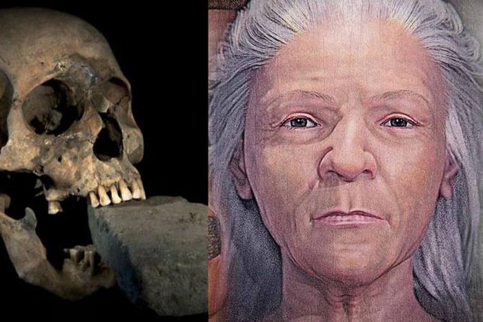 The skull and recreated face [Onet]