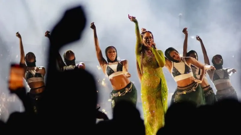 Rihanna performing at Anant and wedding [Reuters]