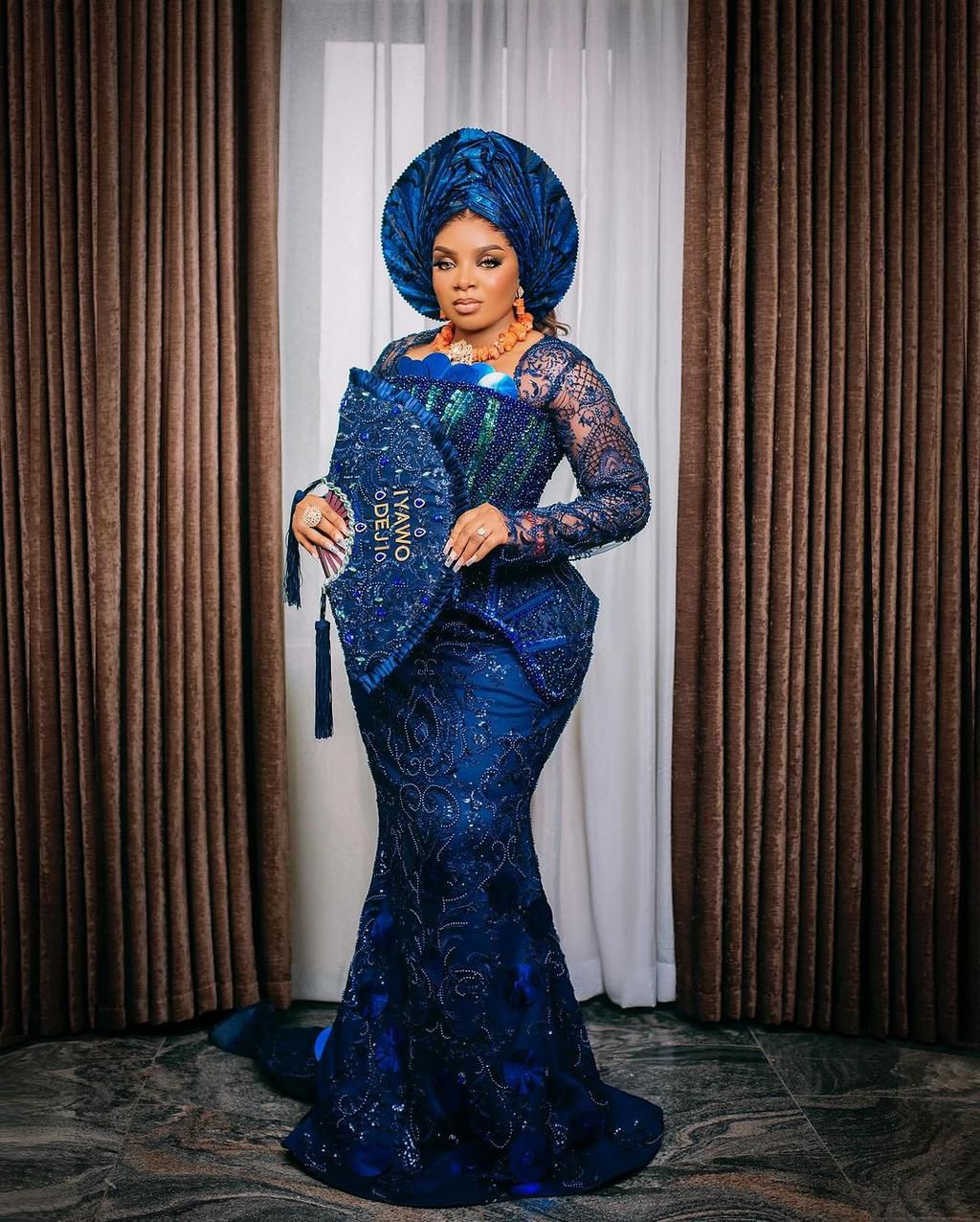 Queen Mercy Atang in her dazzling custom-made traditional attire [Instagram/Queen Mercy Atang]