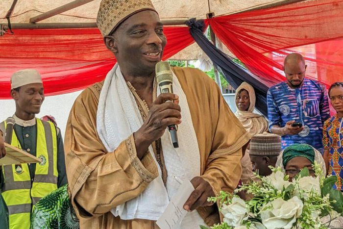 Prof. Amidu Olalekan, Chief Imam of LASU giving the sermon at the special Jum’at service [independent]