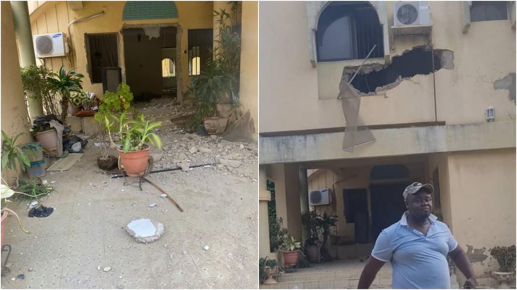 The vandalised part of the resident bequeathed to Mrs Juliet Ango by her by the ex-customs boss. [Segun Adeyemi/Original]