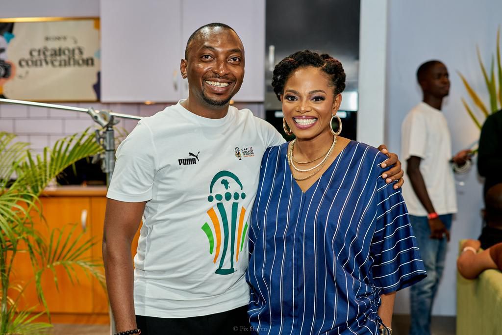 L - R: Fegho Umunubo (SA to the President on Digital and Creative Economy) and Bukola Oloyede (Demand Creation & Partner Relationship Specialist)