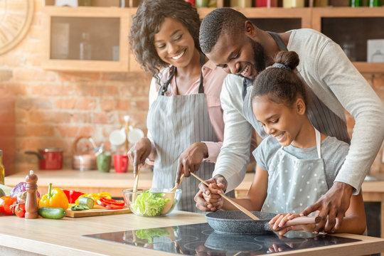 A family cooking together