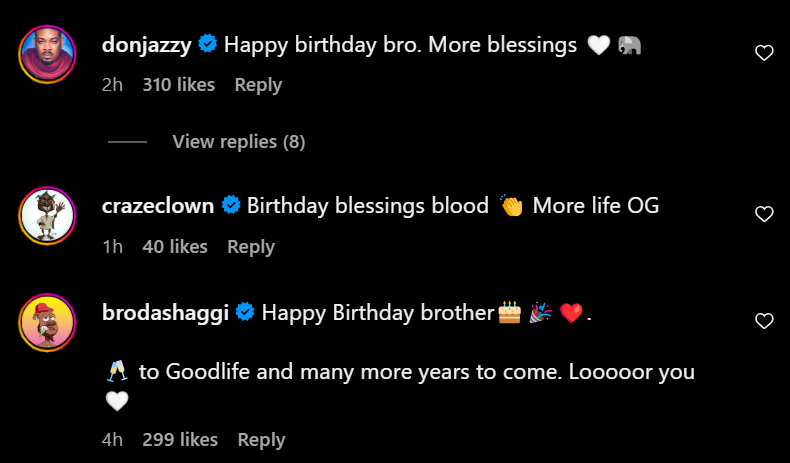 Comments from Mr Macaroni's post [Instagram/Mrmacaroni1]