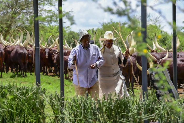 President Museveni and First Lady Janet at their Kisozi ranch