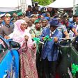 Some of the operational vehicles presented to security agencies by the Minister of the Federal Capital Territory, Mr Nyesom Wike in Abuja on Friday [NAN]