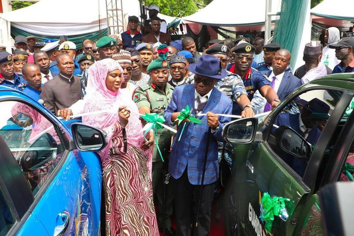 Some of the operational vehicles presented to security agencies by the Minister of the Federal Capital Territory, Mr Nyesom Wike in Abuja on Friday [NAN]