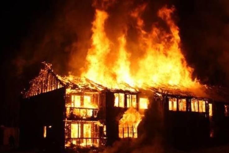 File Photo of a house on fire