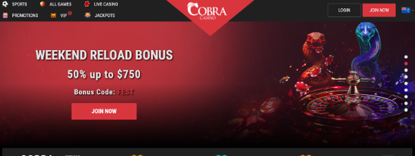 Cobra Casino – Best Site for Crypto Deposit Bonus