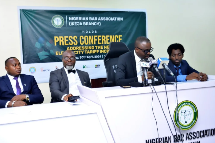 From L-R: Publicity Secretary, Mr Patrick Agboola, Member Committee on Election, Mr Mathias Emenbe, NBA Ikeja Chairman, Mr Seyi Olawunmi and Secretary of the association, Dr Issa Adedokun.