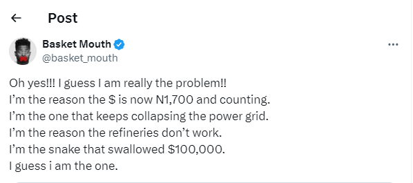 Basketmouth's response [X/Basketmouth]