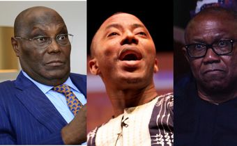 Atiku Abubakar, Omoyele Sowore and Peter Obi. [Getty Images]