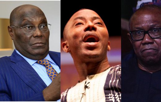 Atiku Abubakar, Omoyele Sowore and Peter Obi. [Getty Images]