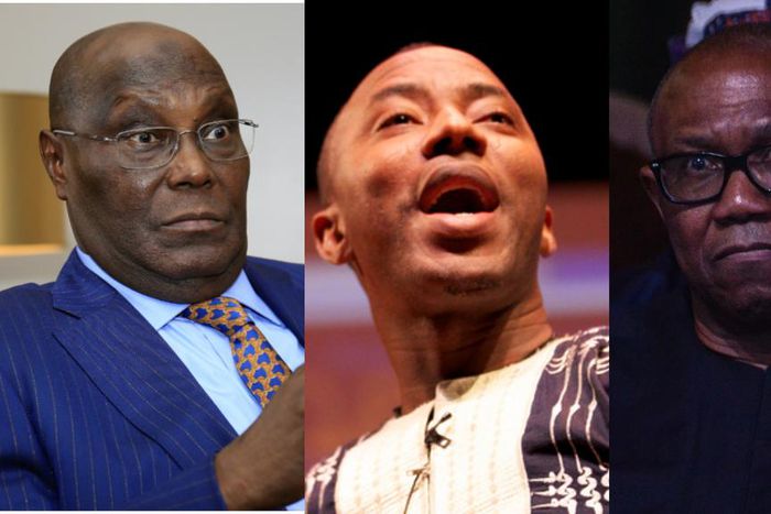 Atiku Abubakar, Omoyele Sowore and Peter Obi. [Getty Images]