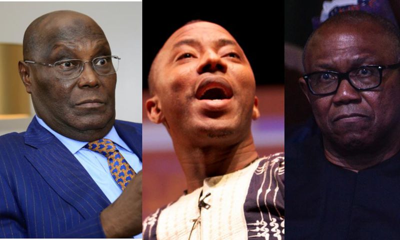 Atiku Abubakar, Omoyele Sowore and Peter Obi. [Getty Images]