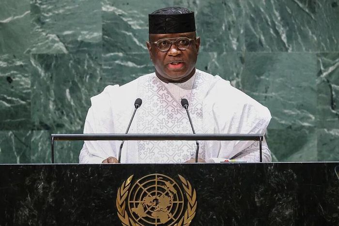 Sierra Leone's President Julius Maada Bio addresses the 78th Session of the U.N. General Assembly in New York City, on September 20, 2023. Eduardo Munoz/Reuters/File