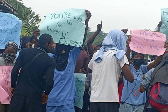 UI students protest hike in tuition fees, power supply rationing [Channels Television]