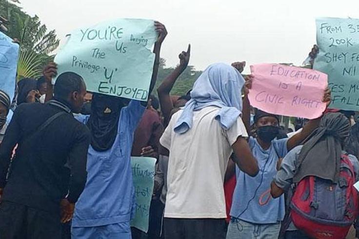 UI students protest hike in tuition fees, power supply rationing [Channels Television]