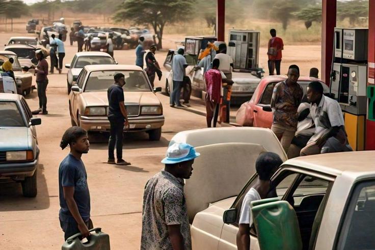 Motorists with jerry cans [Pulse.ng]