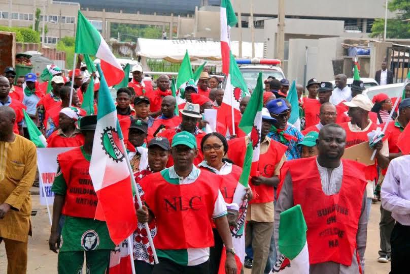 NLC protest over fuel price hike in Abuja on May 18, 2016.