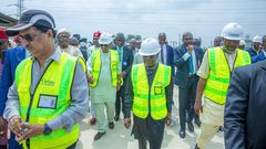 Abia State Governor, Alex Otti during the flagg off of a road project.