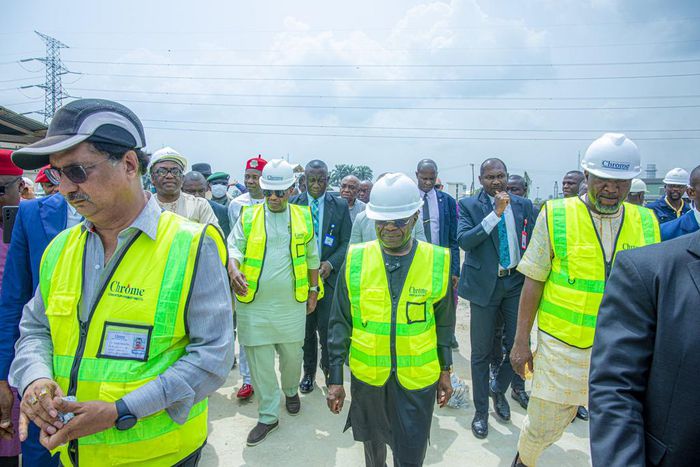 Abia State Governor, Alex Otti during the flagg off of a road project.