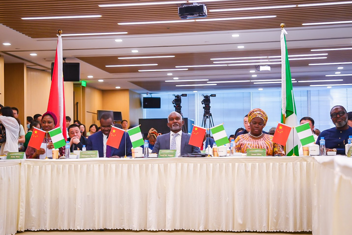 The Minister of Foreign Affairs, Yusuf Tuggar, and the Nigerian delegation at a bilateral meeting in China [Twitter:@YusufTuggar]