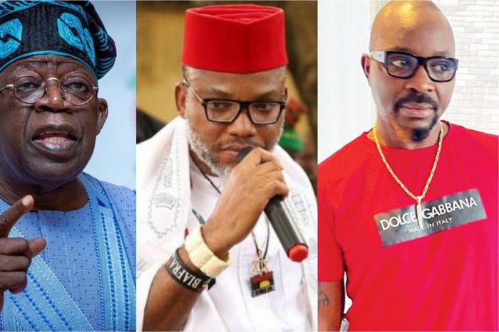 President Bola Tinubu, Nnamdi Kanu and Isaac Fayose.