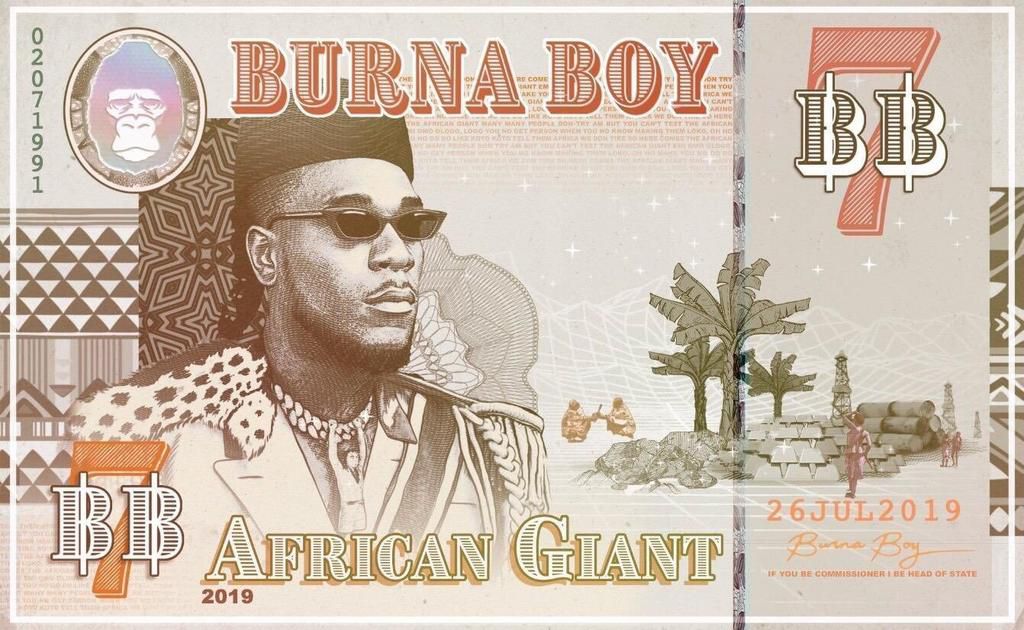 On Burna Boy's 'African Giant' album cover, he portrays himself as a pan-African leader common in the continent which started at the begiining of the 20th century (Spaceship Entertainment)