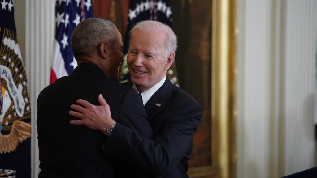 President Joe Biden and ex-President Barack Obama. [Getty Images]