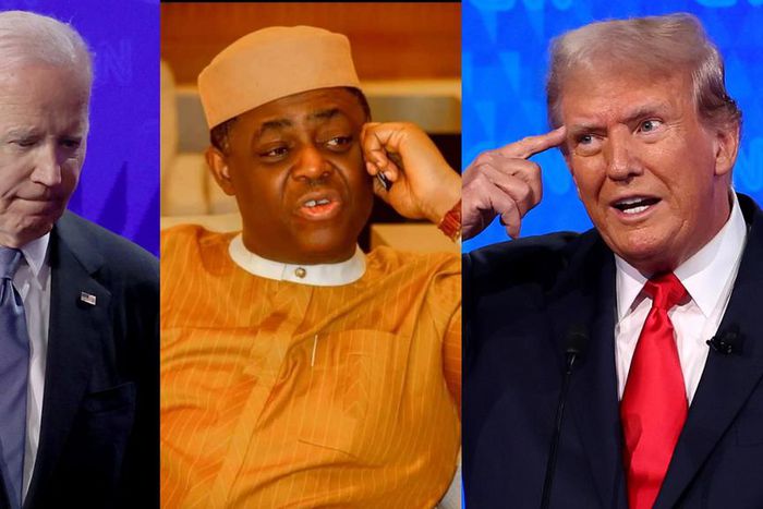 Femi Fani-Kayode predicts victory for Donald Trump against Joe Biden at the US presidential poll. [Facebook/Getty Images]